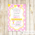 yellow pink white polka dots invitation