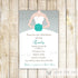 teal grey dress bridal shower invitation