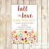 Fall In Love Bridal Shower Invitation Autumn Leaves Printable