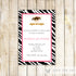 gym birthday invitation zebra