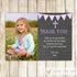 Girl Baptism Communion Thank You Card Lavender Chalkboard