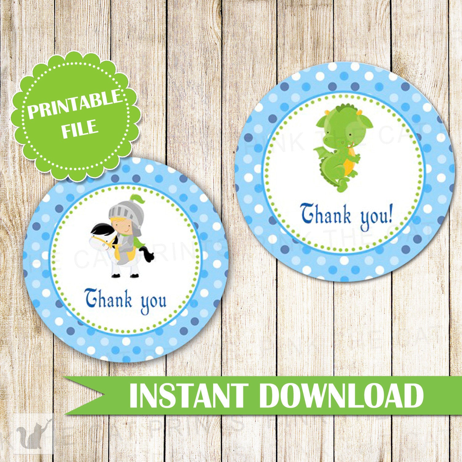 Knight Label Dragon Label Knight Dragon Favors Knight Thank You Tag Dragon Thank You Tag Printable Birthday Baby Shower INSTANT DOWNLOAD