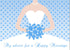 Bridal Shower Advice Card Blue Polka Dots