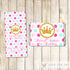 Princess Candy Label Wrapper Glitter Pink Birthday Shower