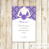 Bridal Shower Thank You Card Purple Dress Sweet 16