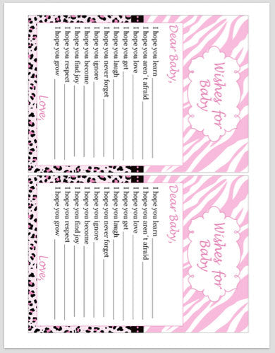 Well Wishes for Baby Card Pink Zebra
