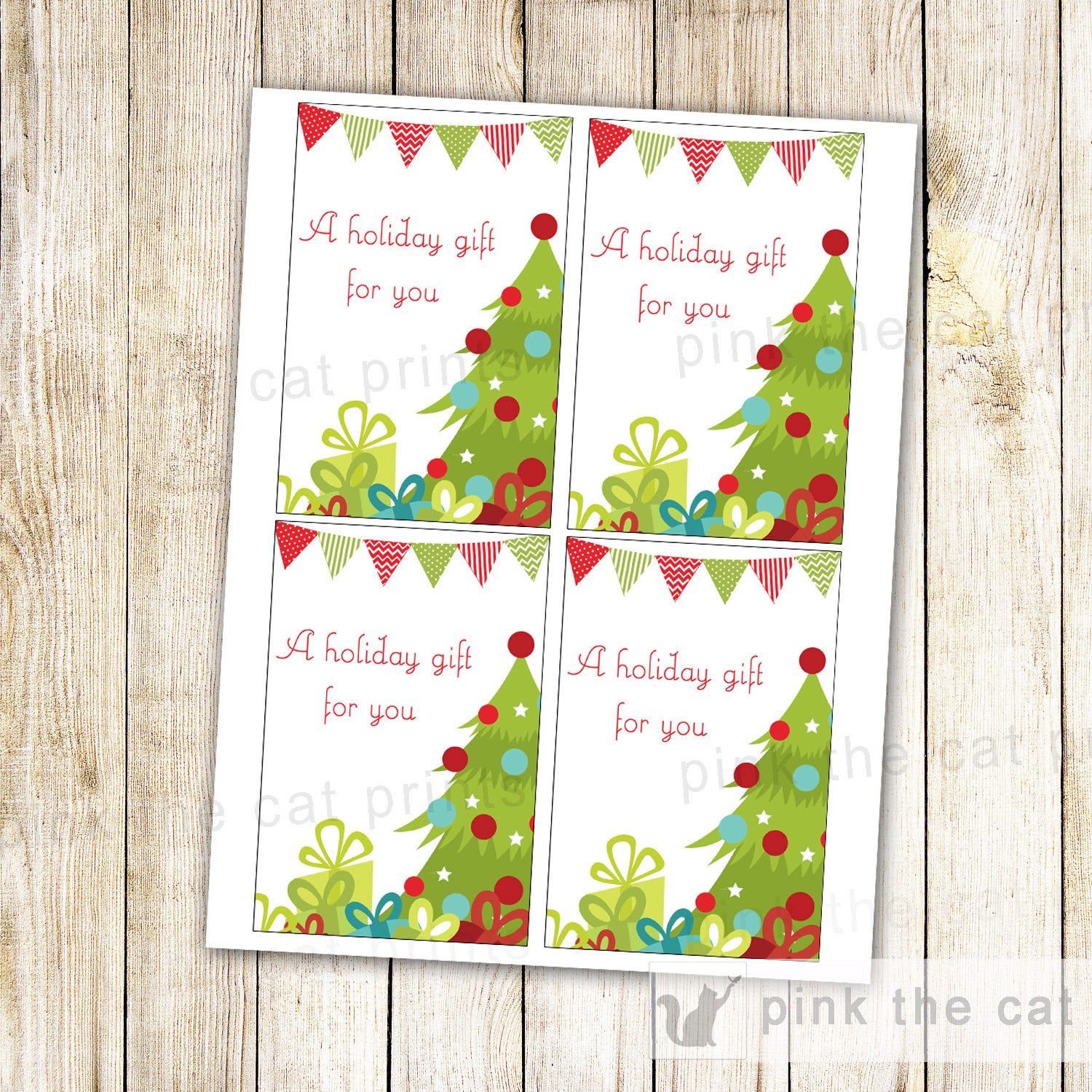 Christmas Gift Favor Label or Tag Christmas Tree Label Kids Birthday Baby Shower Christmas Gift Exchange Christmas Party INSTANT DOWNLOAD