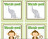 Jungle Thank You Labels Jungle Favor Tag Monkey Labels Elephant Labels Cheetah Label Zebra Label Baby Boy Shower Birthday INSTANT DOWNLOAD