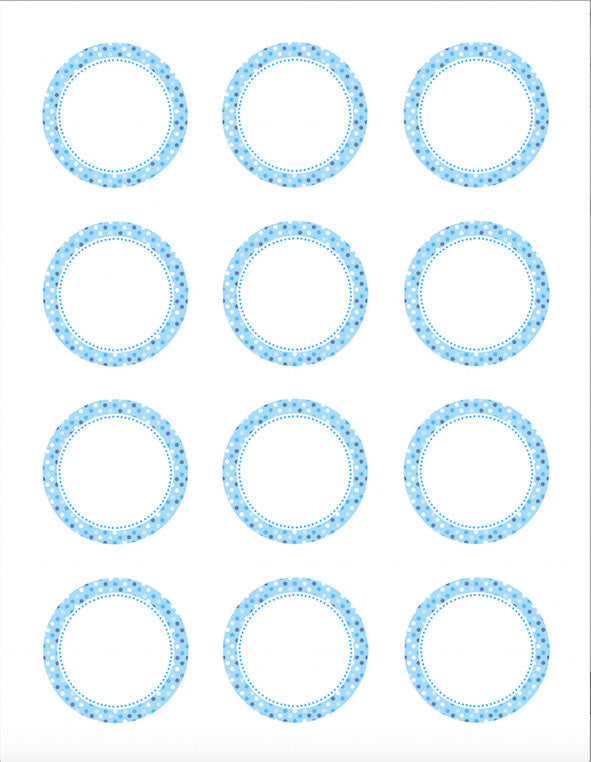 Blue Polka Dots Thank You Tag Baby Shower Favor Label Sticker