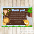 Jungle Thank You Card Note Baby Boy Shower Birthday Blue