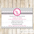 elephant pink grey invitation