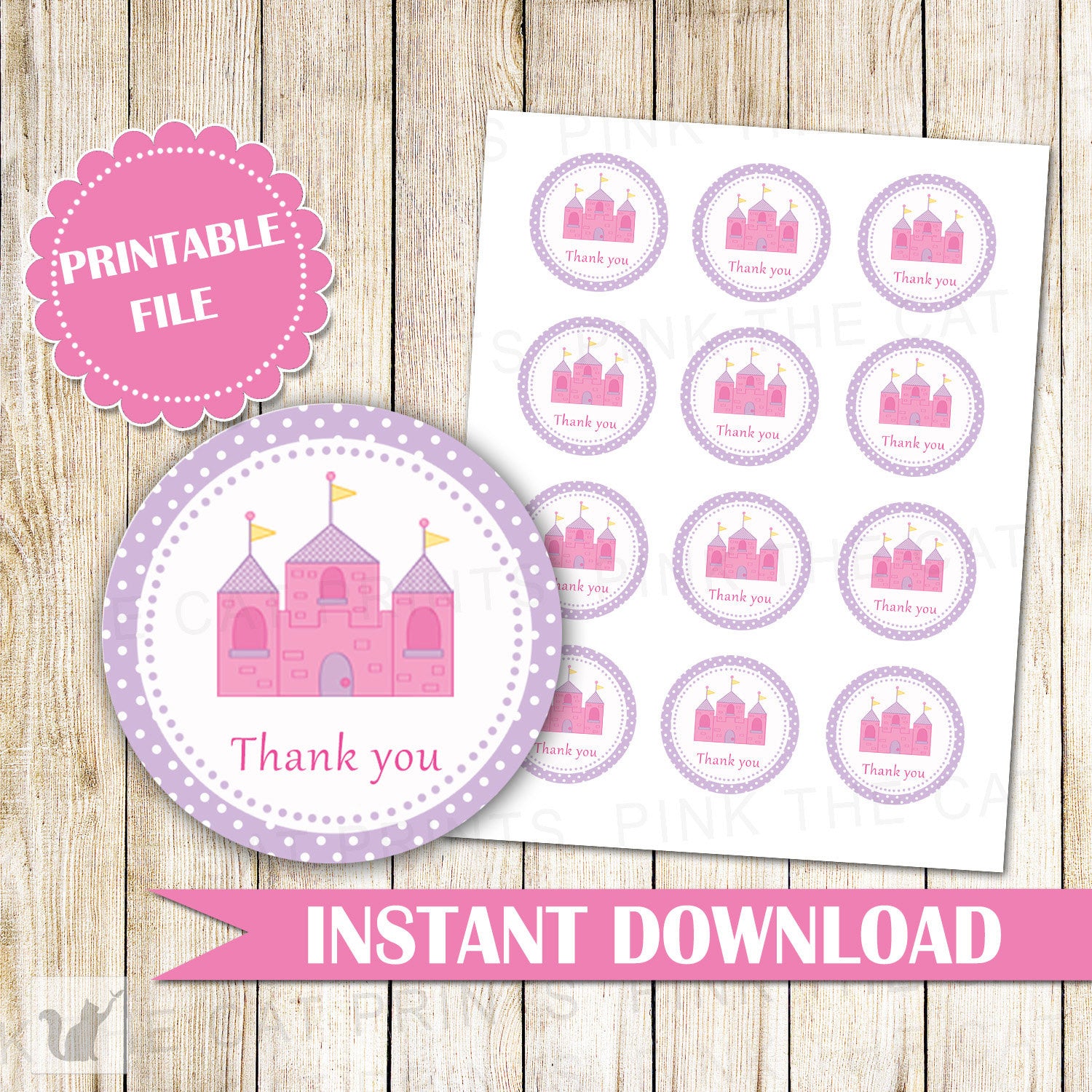 Princess Party Printable Tags Cinderella Party Favor Tag Printable