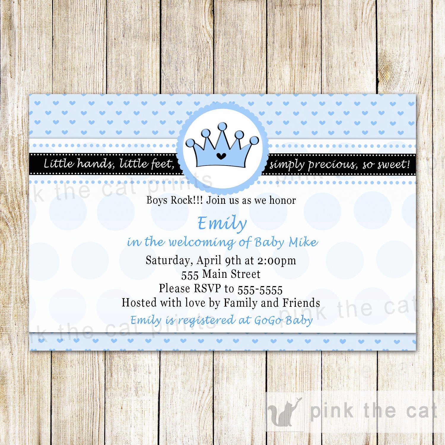 prince baby shower invitation boy