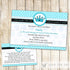 prince baby shower invitation turquoise