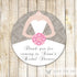 Dress Labels Bridal Shower Gift Favor Tag Sweet 16 Stickers Grey Pink