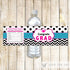 Graduation Party Bottle Labels Teal Pink