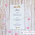 Floral Menu Card Bohemian Wedding Pink Mint Green