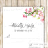Boho Floral Wedding RSVP Card Romantic Pink Mint Green