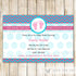 teal pink feet baby shower invitation