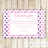 Pink Purple Thank You Card Note Girl Birthday Baby Shower