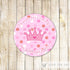 Princess Gift Favor Labels Girl Birthday Party Pink Polka Dots Crown Thank You Tag Printable File Personalized Decorations INSTANT DOWNLOAD