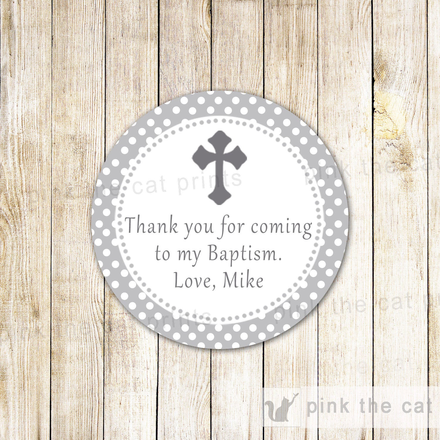 12 Thank You Gift Tags Favour Personalised Baptism Christening Birthday  Floral