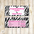 Graduation Candy Bar Label Wrapper Pink Zebra