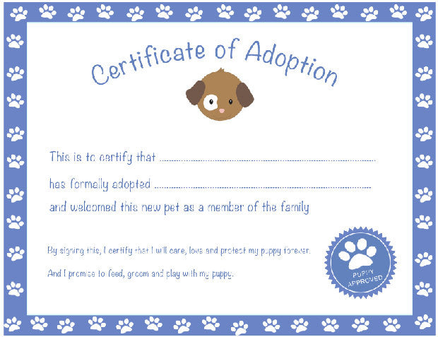 Certificate of Adoption Puppy Birthday Party Blue – Pink the Cat certificate-of-adoption-puppy-birthday-party-blue-pink-the-cat