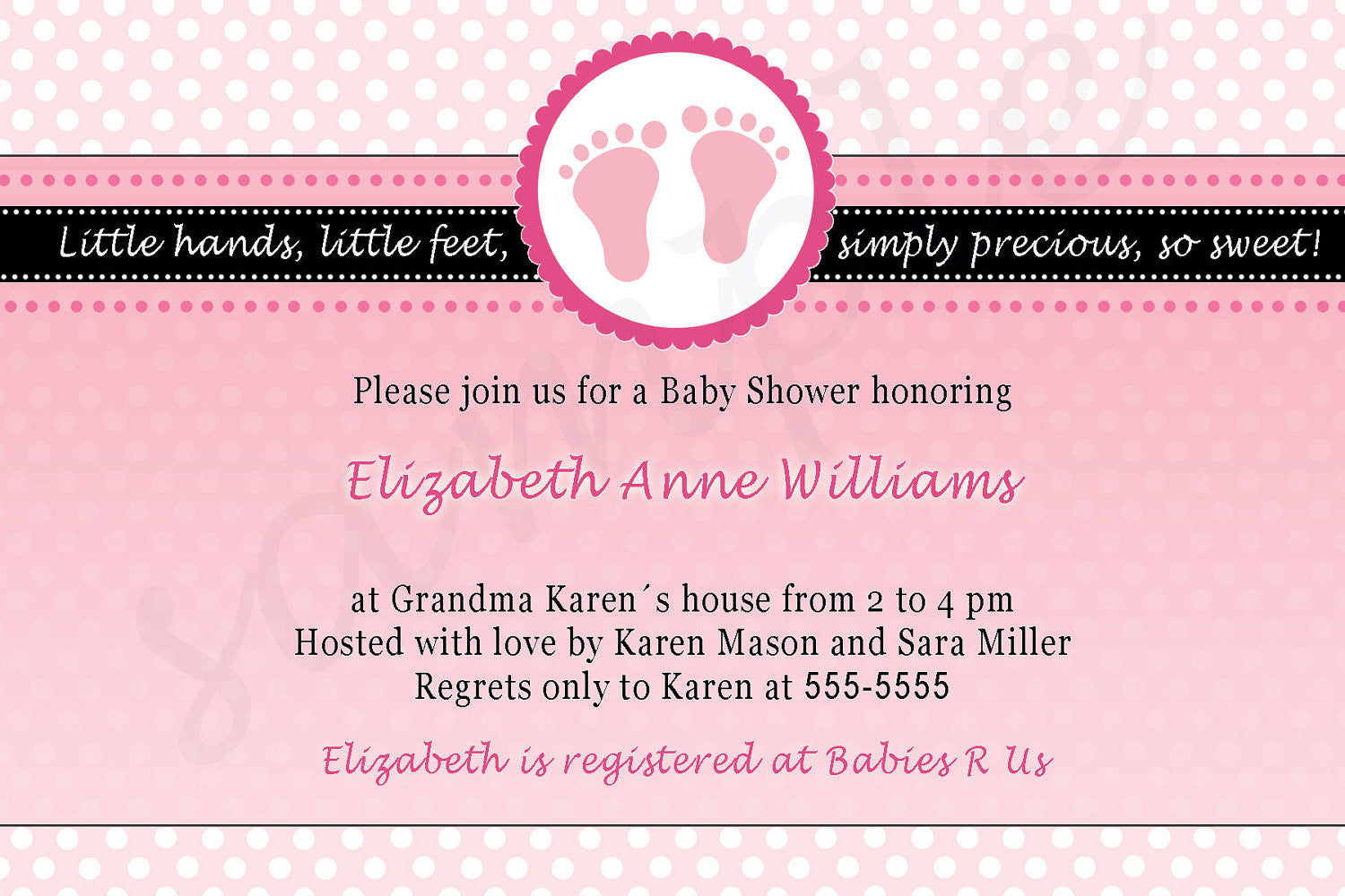 Polka Dots Green Feet Baby Shower Invitation Unisex