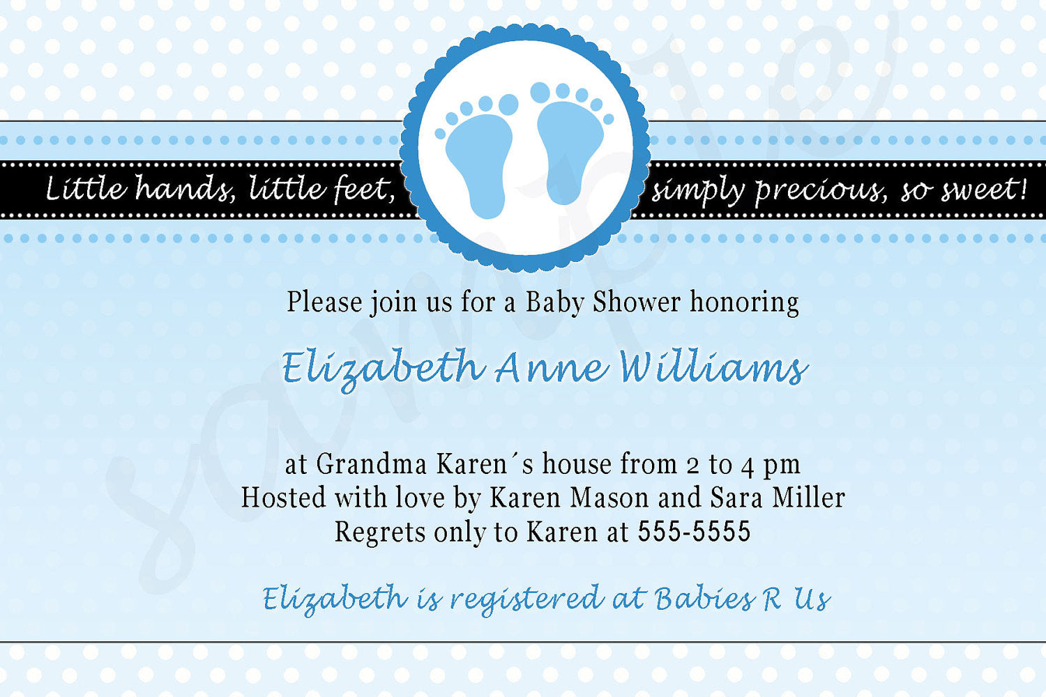 Polka Dots Green Feet Baby Shower Invitation Unisex