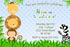 Safari Birthday Invitation Photo Card Boy Blue
