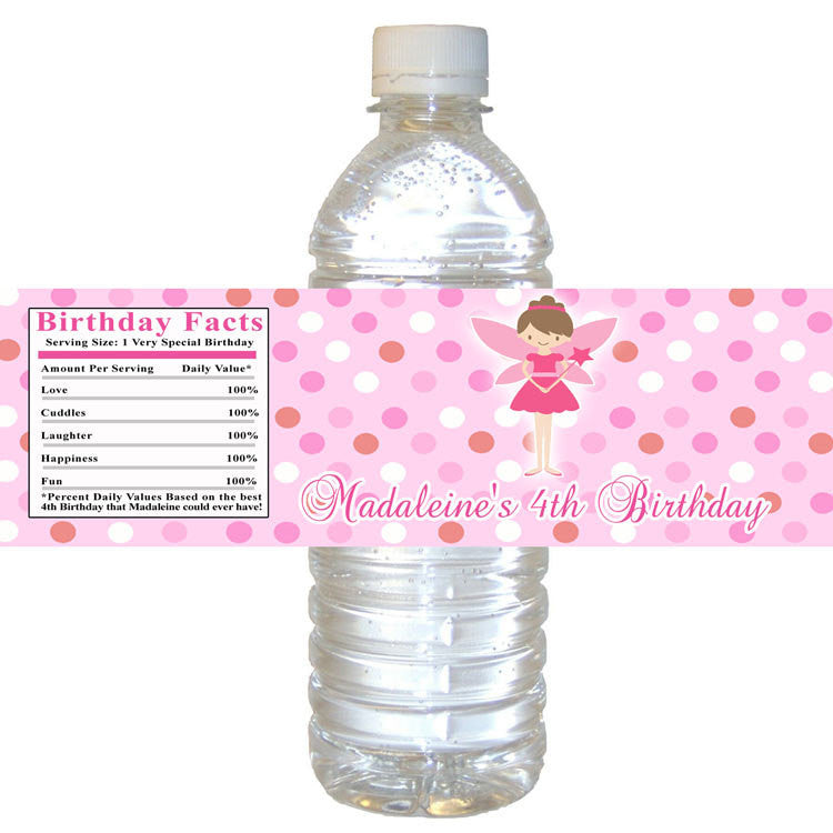 Fairy Pixie Bottle Label Birthday Baby Shower