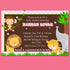 pink jungle baby shower invitation