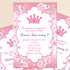 Princess Invitation Girl Birthday Baby Shower Pink Butterflies
