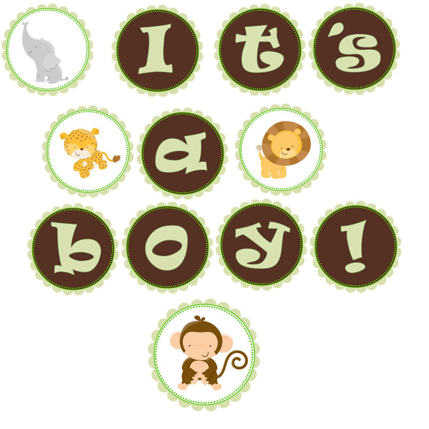 Green Jungle Baby Shower Banner