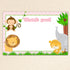 Jungle Thank You Card Pink Birthday Baby Shower Printable