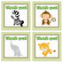 Jungle Thank You Labels Jungle Favor Tag Monkey Labels Elephant Labels Cheetah Label Zebra Label Baby Boy Shower Birthday INSTANT DOWNLOAD