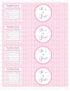 Baby Girl Shower Bottle Labels Pink White Stripes