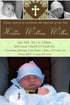Girl Baptism Christening Invitation Photo Card Pink