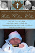 Girl Baptism Christening Invitation Photo Card Pink