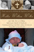 Girl Baptism Christening Invitation Photo Card Pink