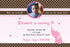 pink brown elephant photo invitation