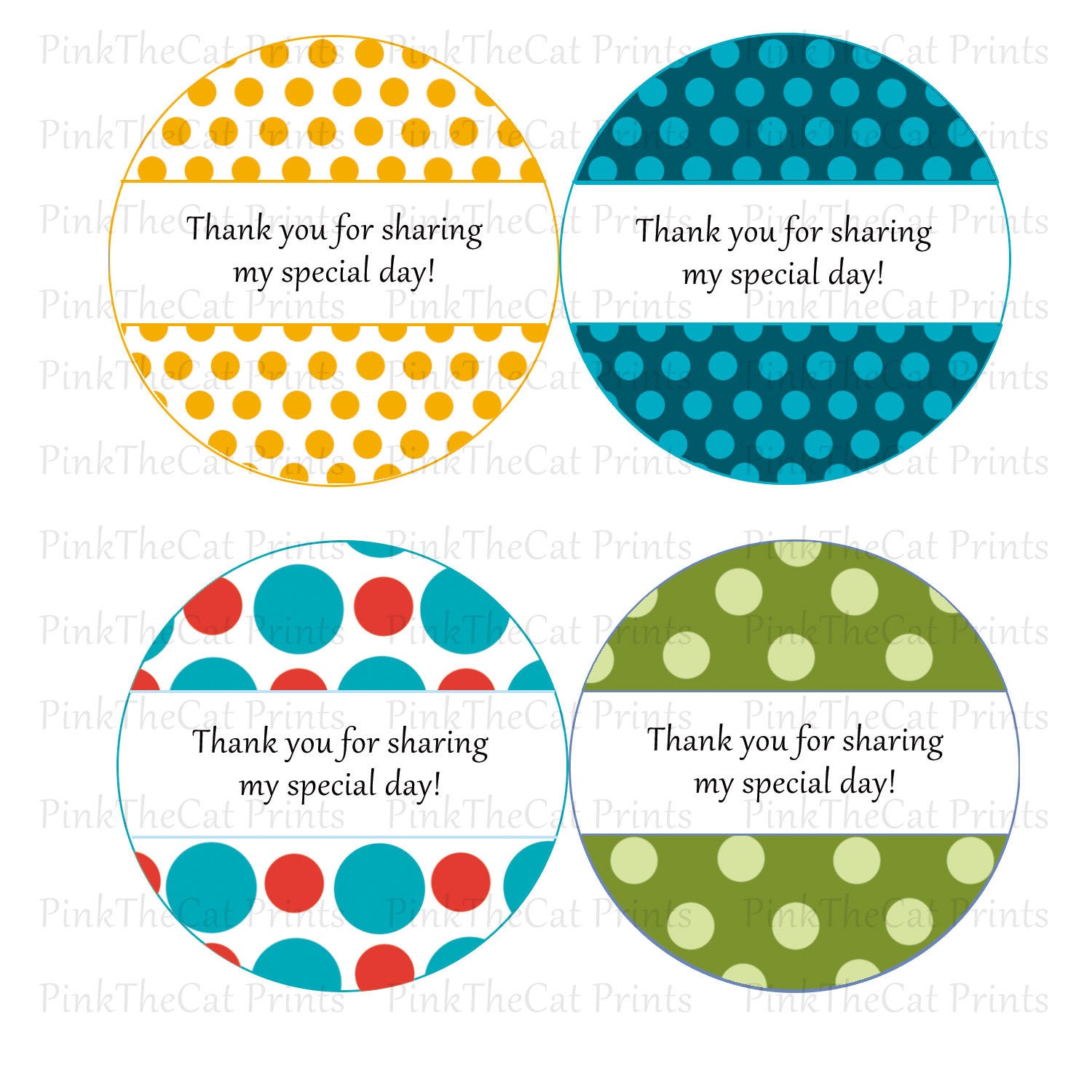 Teal Green Thank You Tag Gift Favor Label Birthday Baby Bridal Shower