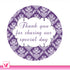 Damask Gift Favor Thank You Tag Label Sticker Bridal Shower Wedding