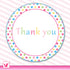 Polka Dots Thank You Labels Pink Blue Birthday Baby Shower Printable