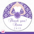 Purple Damask Bridal Shower Tag Favor Label Sticker Quinceanera Sweet 16