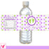 Baby Shower Bottle Label Purple Green