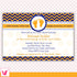 blue orange feet baby shower invitation