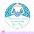 Teal Lavender Bridal Shower Wedding Thank You Tag Label Sticker Sweet 16