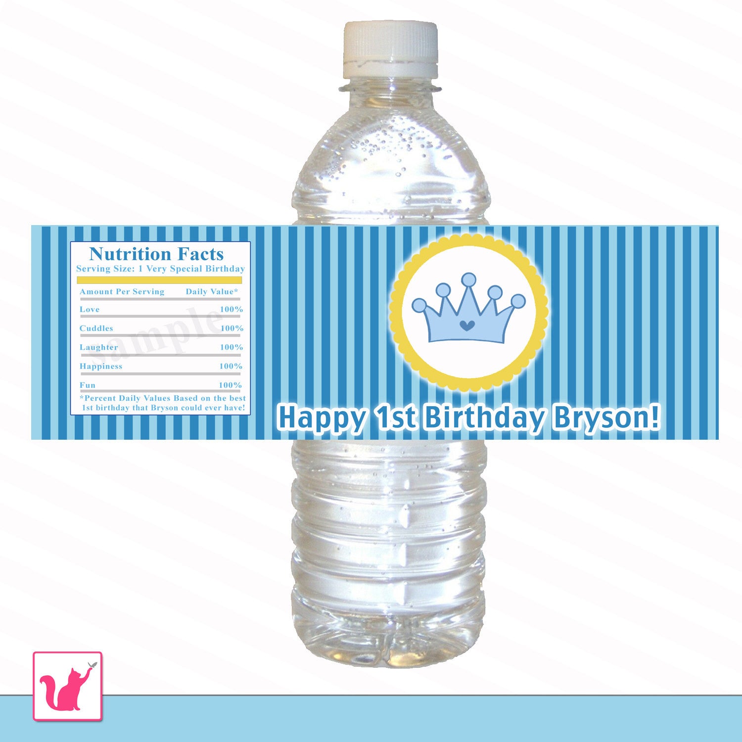 Prince Bottle Label Wrapper Birthday Baby Shower
